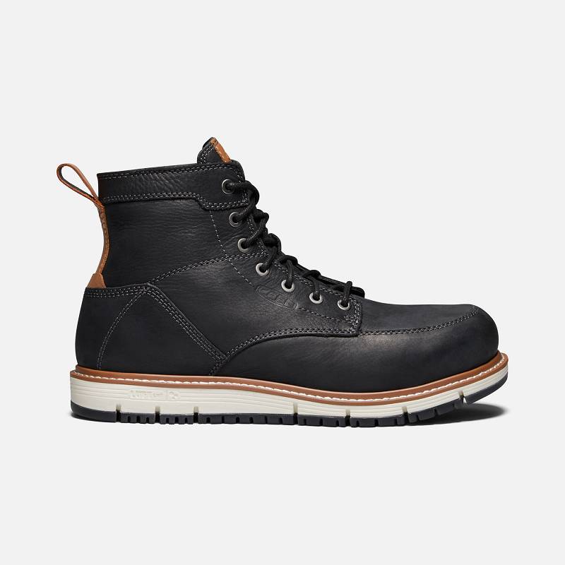 Keen San Jose 6" Aluminum Toe Arbeitsschuhe Herren DE-82063 Black/Caramel Cafe - Keen Herrenschuhe S